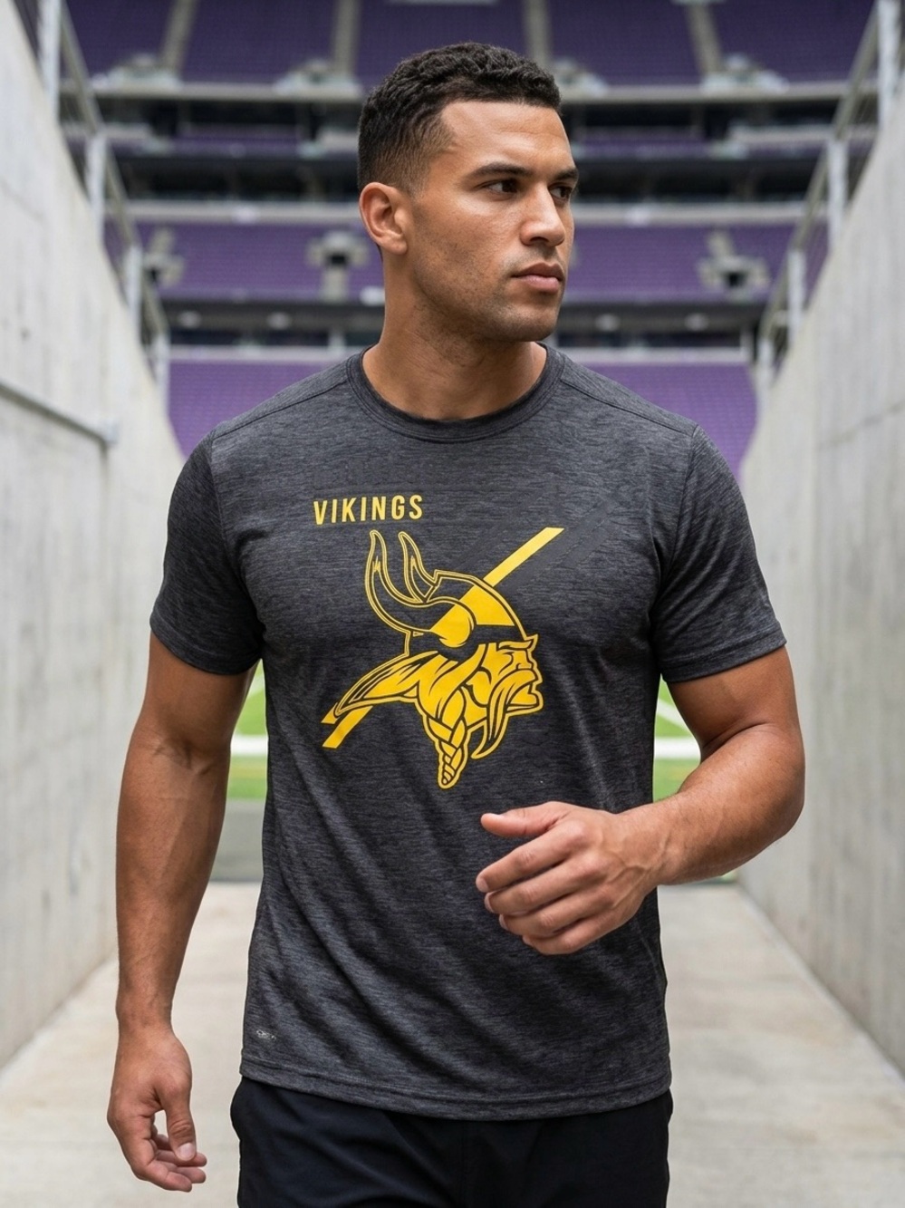 NFL Minnesota Vikings Performance T-Shirt – Men's Size Large Gray Athletic Tee